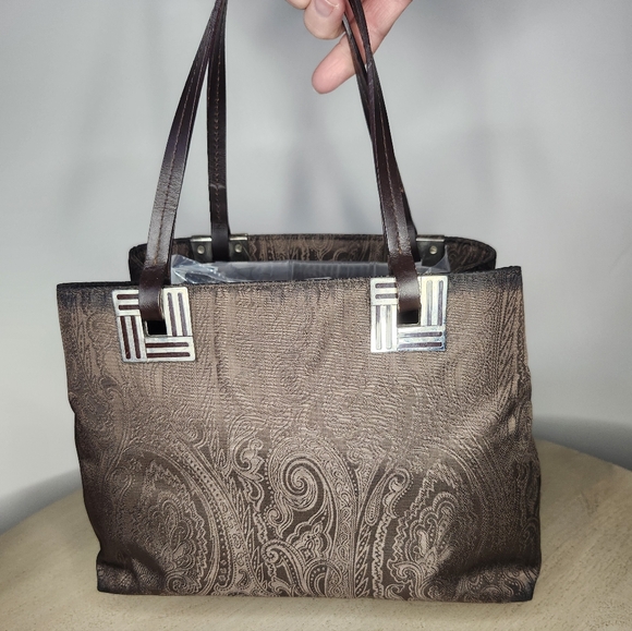 Etro Handbags - ETRO Chocolate Paisley Bucket Bag